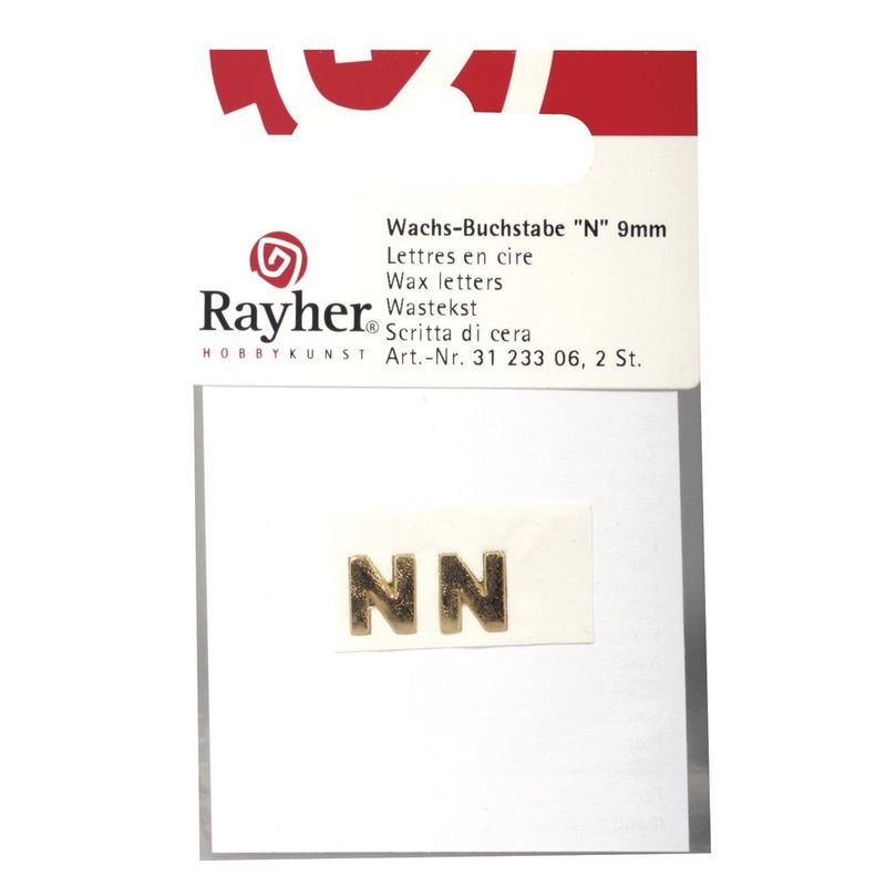 Rayher Wax Letters, 9 mm 2 Pieces, Gold N Gold