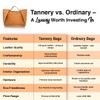 The Tannery Large Genuine Full Grain Leather Tote Bag for