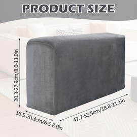 CECOMBINE 2Pcs Armrest Chair Covers, Stretch Fabric Armchair Couch Armrest Anti-Slip Chair Covers, Thickening Sofa Chair Arm Caps for Chair, Furniture Protector, Couches Recliner (Dark grey)
