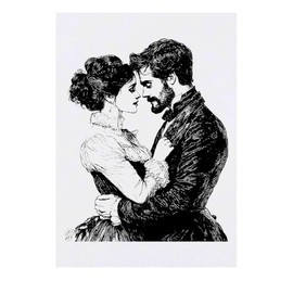 'Vintage Couple in Love' Temporary Tattoo - Water Resistant, Skin-Safe, Non-Toxic Transfer (TO00082925)