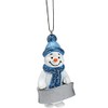 Suki Gifts Snowman Blue Glittered Christmas Tree Decoration - Personalise Your Own