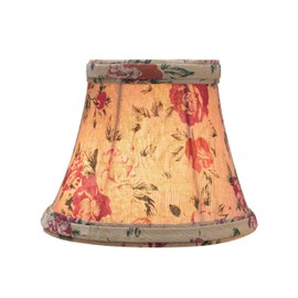 Aspen Creative 30005-2A, Bell Clip-On Chandelier Lamp Shade, Floral Print, 3" Top x 5" Bottom x 4" Slant Height, Set of 2