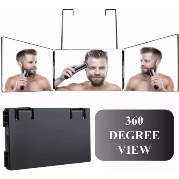 3 Way Trifold Haircut Mirror, 360 Degree Mirror for Hair