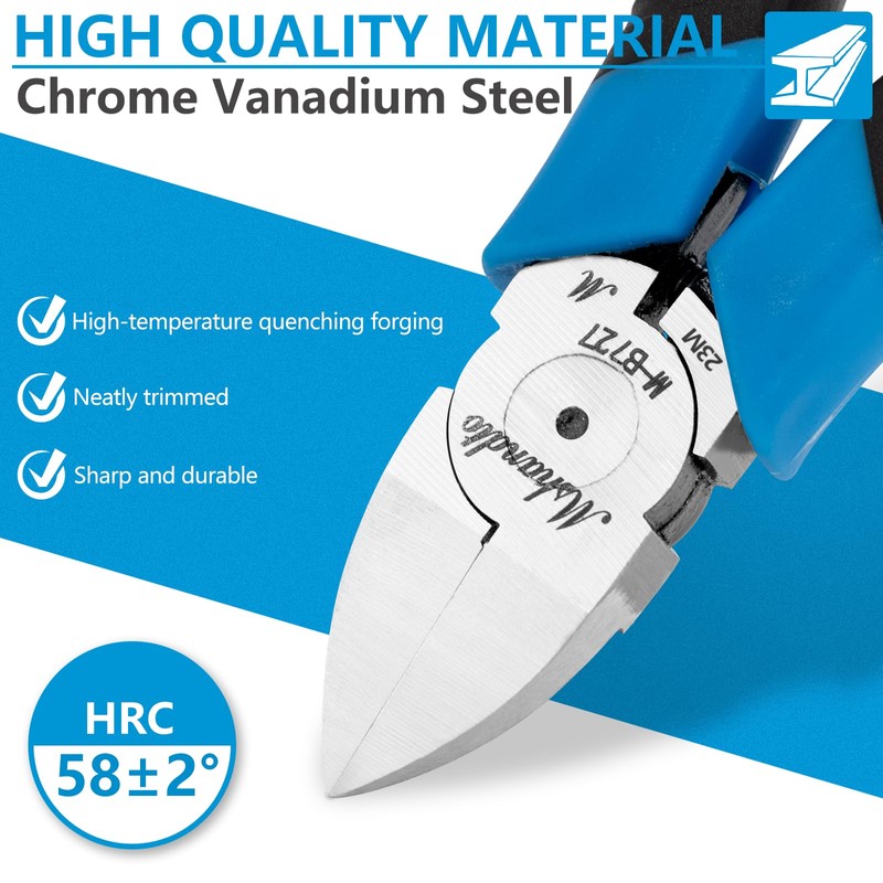 mshandto Wire Cutters Flush Cutters for Jewelry Making, Ultra-Sharp Side