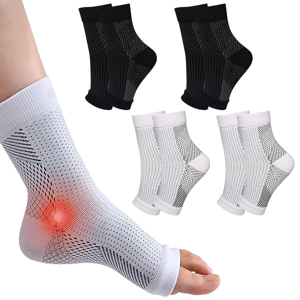 Neuropathy Socks 4 Pairs Neuro Socks for Men and Women