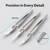 3-Piece Ceramic Tip Precision Soldering Tweezers Set, Anti-Static Straight and