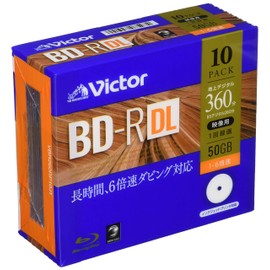 Victor VBR260RP10J1 Single Recording BD-R DL VBR260RP10J1 (Single Sided Double Layer/1-6x/10 Sheets)