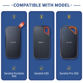 Yinke Case for SanDisk SSD/SanDisk Portable Extreme PRO External SanDisk Dedicated Protective Storage Carrying (Gray)