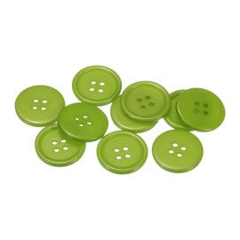 sourcing map 10pcs 36L Sewing Buttons 7/8" Resin Round Flat 4-Hole Craft Buttons, Green