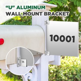 Hicarer 2 Pcs Sign Bracket Set Matte Aluminum U Brackets for Panel Mounting Durable U Shaped Brackets for 1/ 4'' Material Corners/ Substrate Sign Boards Installation