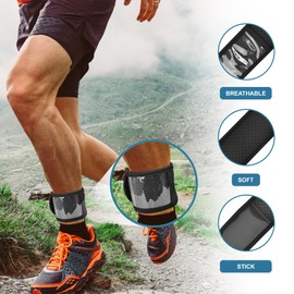 SimplyWalk Ankle Band(Size Medium) for Large Fitness Pedometer, (Counter NOT Included) Soft Wear Ankle Band with Transparent Pouch for Step Counter (Pedometer Not Included) (Black)