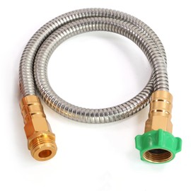 Metal Short Garden Hose 6 ft, 8 ft, 12 ft Flexible Stainless Steel Leader Hose Extension, Heavy Duty Water Hose Small Lightweight Hose Extender (6FT)