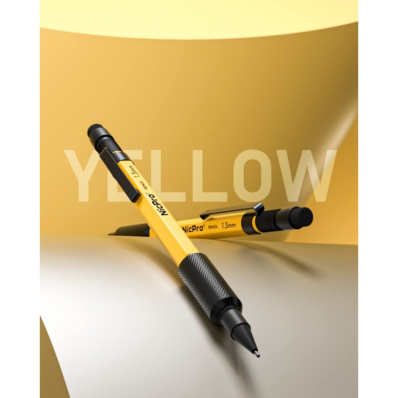 Nicpro 3 PCS 1.3 mm Mechanical Pencil Set with 72