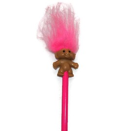 Pink Haired Troll Pencil Pink Pencil - Troll 1 1/2" - Standard Size Pencil Good Luck Lucky Troll Birthday