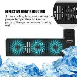 Cooling Fan for One X, External USB Cooler System Cooler with 3 Cooling Fans for One X Gaming Console (Black)