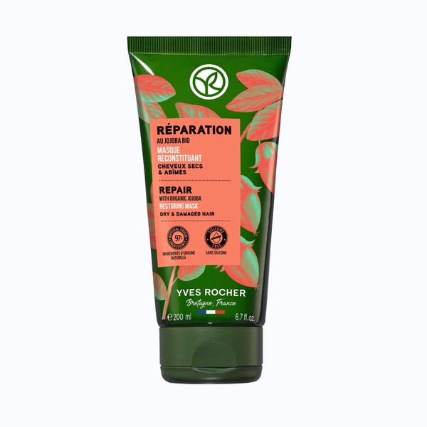 Yves Rocher Plant care hair restorative repair mask, 50 times more resistant hair, the hair fibre is restored