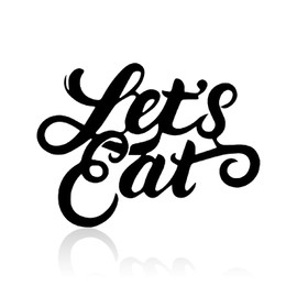 VALINSKY Kitchen Metal Wall Art Decor,Black Let's Eat Letter Plaques Metal Wall Hanging Sculpture Sign for Home kitchen Dining Room Indoor Outdoor Decoration