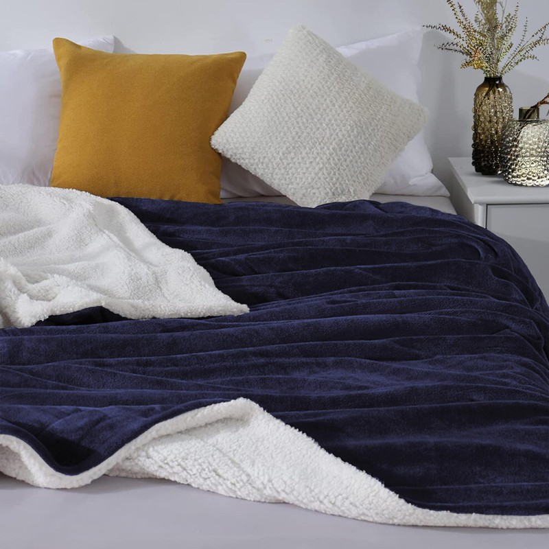 Oxford Homeware Sherpa Fleece Blanket Reversible Throw Blankets Soft Fluffy