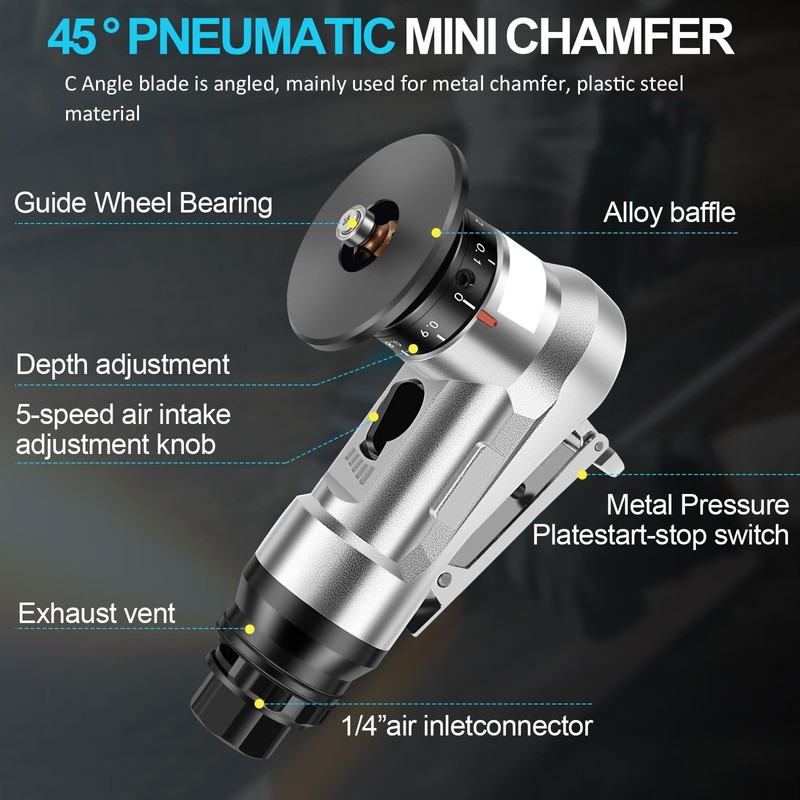 Abizarch Mini Pneumatic Chamfering Machine 30000 RPM Portable Air Beveling