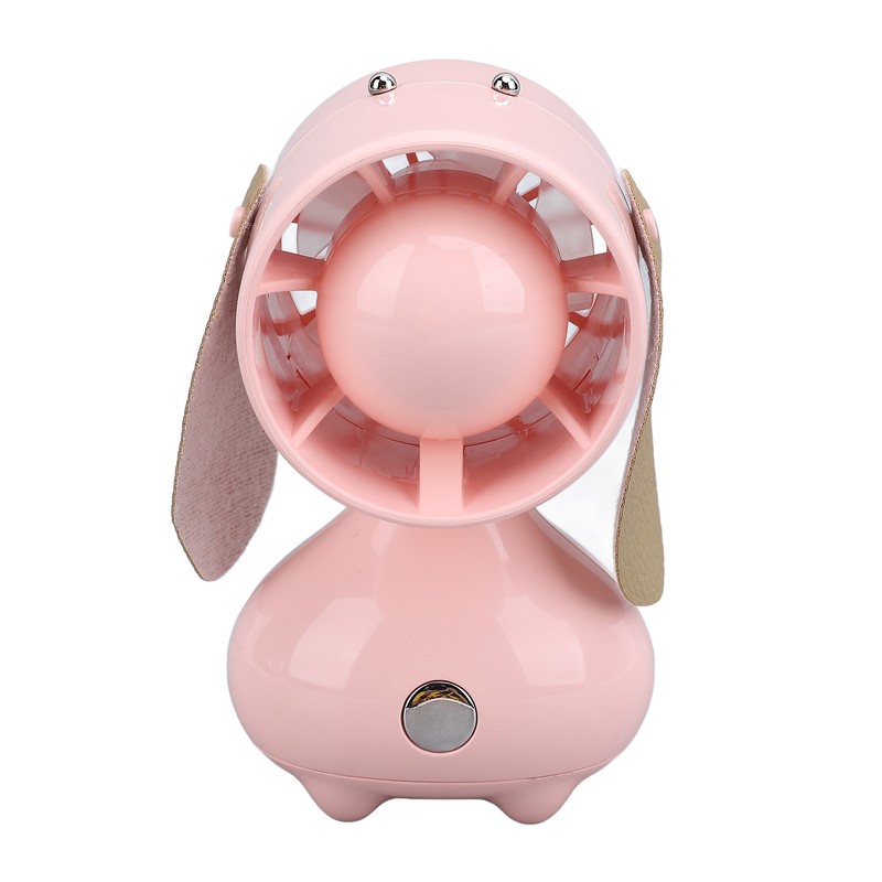 Handheld Fan Cute Cartoon Dog Shaped 3 Speeds Rechargeable Portable