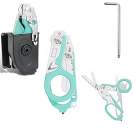 Lemasa Lemasa 6-in-1 trauma shears - emergency responders, outdoor emergencies, medical staff, and outdoor camping, this combination clipper includes a folding storage box (Aqua blue)