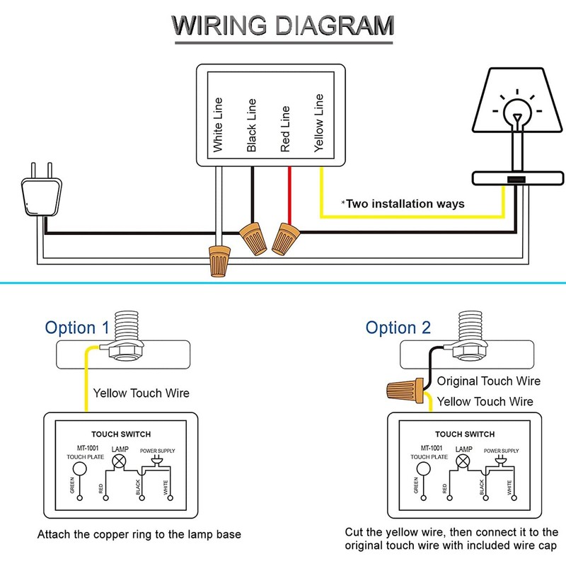 Youmile 4 pcs 3-Way Touch Dimmer Switch Desk Lamp Sensor