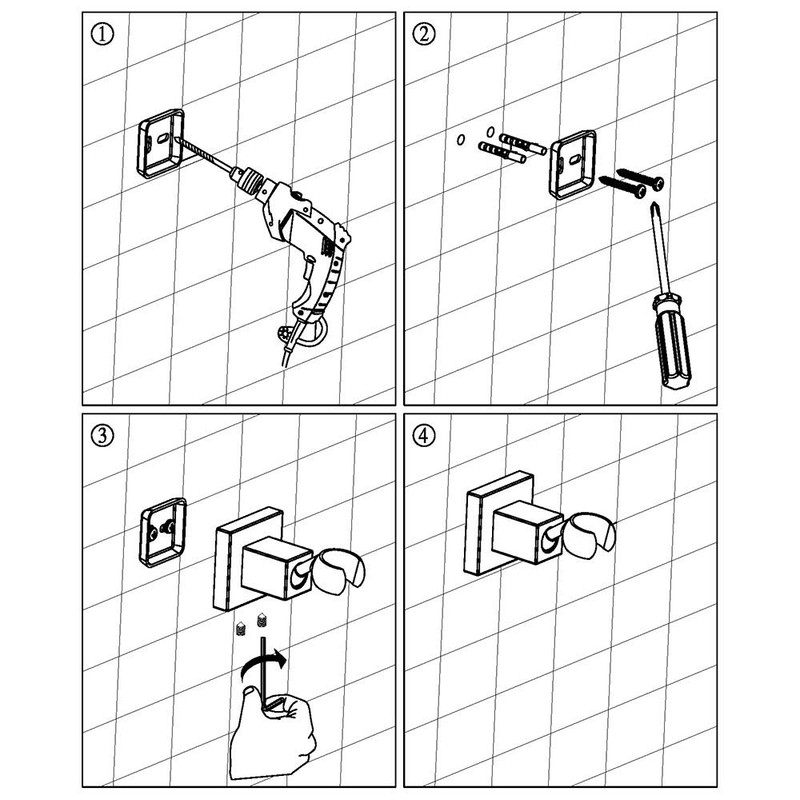 Wall Mounted All BRASS Adjustable Handheld Shower Head Bracket Holder,