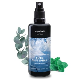 AllgäuQuelle® Auto Duftspray | Der BIO Auto-Duft als natürlicher Auto-Duftspender mit Eukalyptus, Salbei, Minze u. Cajeput | ideales Auto Zubehör für Auto Innenraum und Wohnmobil