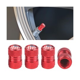 Zpana Ameican Flag Car Tire Valve Stem Caps, 4PCS Aluminum Alloy Vehicle Wheel Valve Protection Cover, Patriotic Auto Tyre Air Protector, Universal for Truck, Bicycle, Motorcycle (Red/Multicolor)