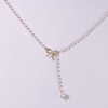 Pearl Necklace Y Lariat Necklace Chain Bow Knot Necklace Choker