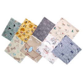 Precut Fabrics for Quilting no Repeat Design Printed Cute Pets Cotton Fabric for Patchwork Squares Bundles for Craft DIY /8pcs 20" x 20"