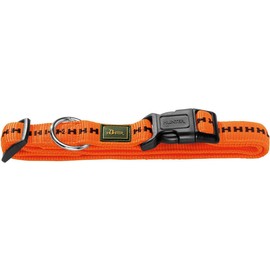 HUNTER POWER GRIP VARIO BASIC Hundehalsung, Hundehalsband, Nylon, gepolstert, strapazierfähig, M, orange