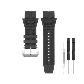 SANDEIN 26mm Watch Band Compatible with Invicta, Soft Silicone Rubber Replacement Wrist Strap for Invicta Reserve Jason Taylor Bolt Zeus Watch Straps (Black + Silver Buckle)