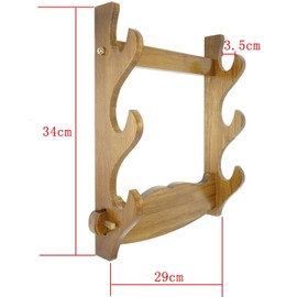 Wall Hanging For Sword from Two Three Books from Sword Hanging Japanese sword, Imitation Sword, 居合 Sword Solid Wood Sword Hanging Holder (Wall Mounted)