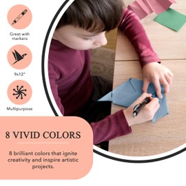 Three Leaf 9" x 12" 32 Ct. Construction Paper Pad, Pack of 48, Assorted Color, Great for Drawing, 8 Vibrant Colors