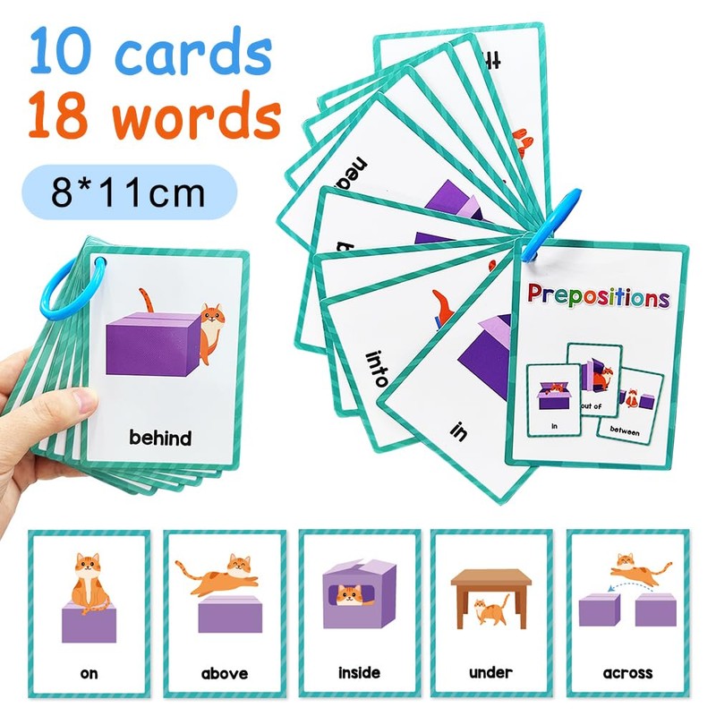 Lachilly Prepositions English Words Learning Flashcards, High Frequency Words, Beginning