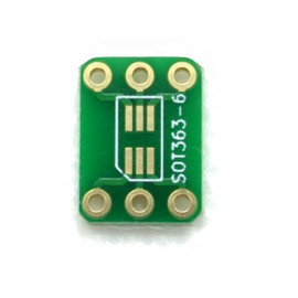 Small Board Shop Pitch Conversion PCB SOT23/SOT363 DIP Conversion, 6 PIN, Double-Sided, Minimum Wire Width 0.02 inch (0.4 mm), Gold Plated, Set of 20