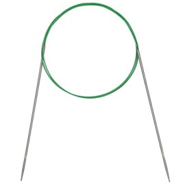 Coopay Circular Knitting Needles 2.25mm 100cm Long, Steel Circular Needles with Flexible Cable, Metal Fixed Circular Knitting Pins for Blanket Knitting Large Projects, For Arthritis Hands, Size US 1