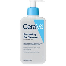 CeraVe Salicylic Acid Cleanser - 8 onzas | Renovación de lavado facial exfoliante con vitamina D para pieles ásperas y con baches | El embalaje puede variar