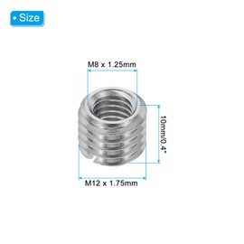 PATIKIL 316 Stainless Steel Thread Adapters Sleeve Reducing Nut, 5 Pcs M12 x 1.75 Male to M8 x 1.25 Female Repairing Insert Nut Screw Reducer Conversion Fastener 10mm