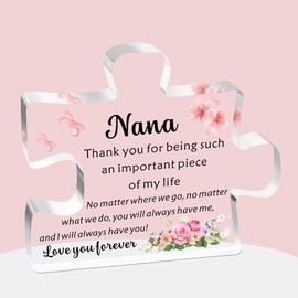 SDOFY Gifts for Nana - Nana Birthday Gifts Nana Gifts Acrylic Block Puzzle Presents for Nana from Grandchildren Nana Mothers Day Christmas Gifts