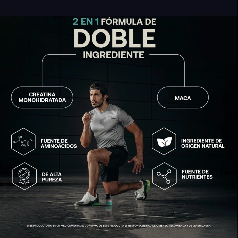 Creatina Monohidratada Y Maca Creatinology 120 Cpsulas No Saborizado