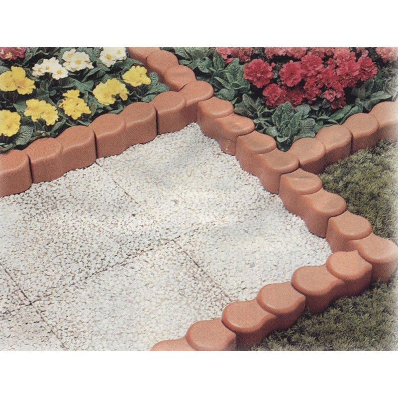 Garden Border Edging, Interlocking, Swivel, Terracotta, about 16 Feet