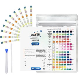 GJKLO Pack of 50 Water Testers Drinking Water Aquarium Water Test Strips 16-in-1 Water Test Strips for Drinking Water Quick Test Strips Aquarium Water Hardness Measure, colour