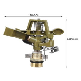 Watering Sprinkler, Impact Sprinkler Pulsating Sprinkler G3/4in Male Thread 360 Degree Rotating Sprinkler Sprayer Nozzle for Garden Lawn Irrigation