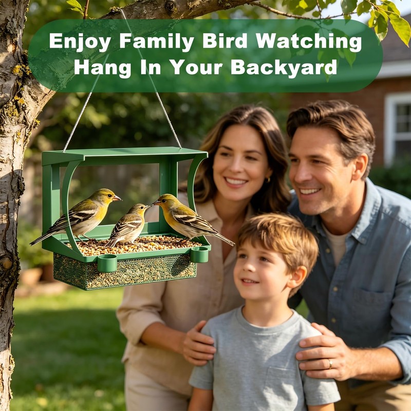 HOSUN 2-in-1 Bird Feeder for Windows and Hanging,Adhesive Hook Mount