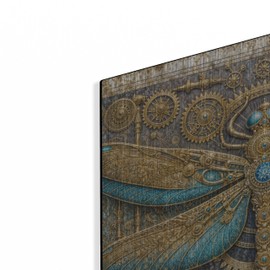 Luxe Metal Art 'Steampunk Dragonfly' by Rey Klimt Metal Wall Art, 24" x 24"