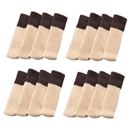 Como Life Chair Leg Cover, Beige, 16 Pieces, Chair Leg Cover, Chair Leg Cover, Chair Leg Cover, Chair Socks, Chair Foot Cover, Table Socks, Anti-Scratch, Soundproof, Anti-Slip, Hand Washable, Round and Square Legs, Table, Easy to Clean, Flooring, Living 