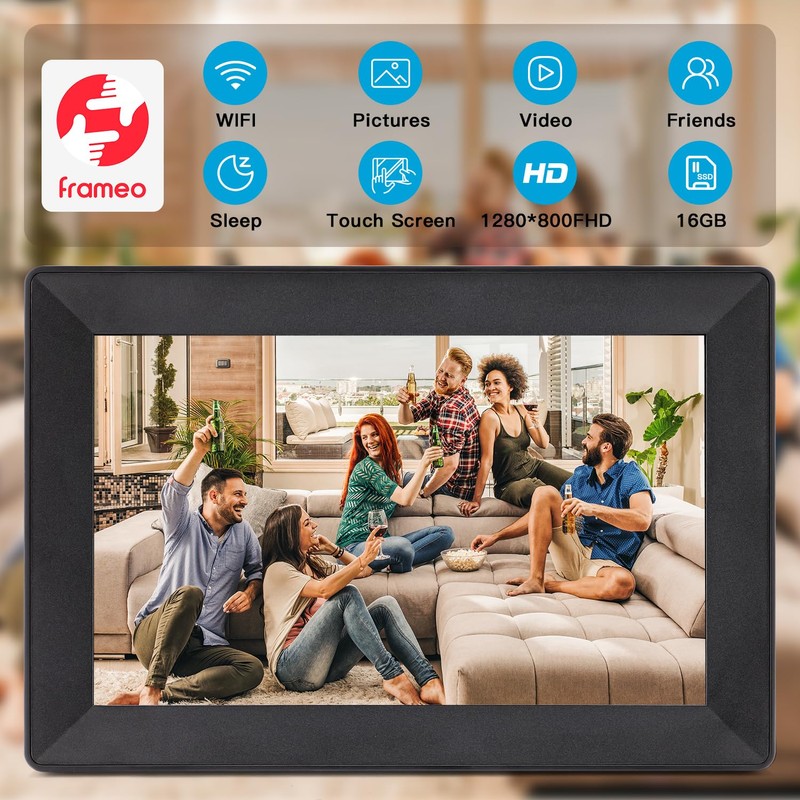 Chnwpify Frameo 10.1 Inch Digital Picture Frame WiFi Connect Touch