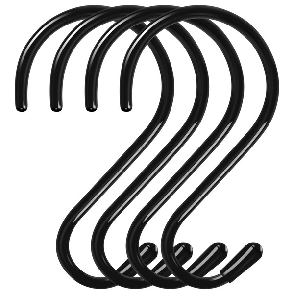 Waitkey 4 Pack Large S Hooks, 5 inch Vinyl Coated